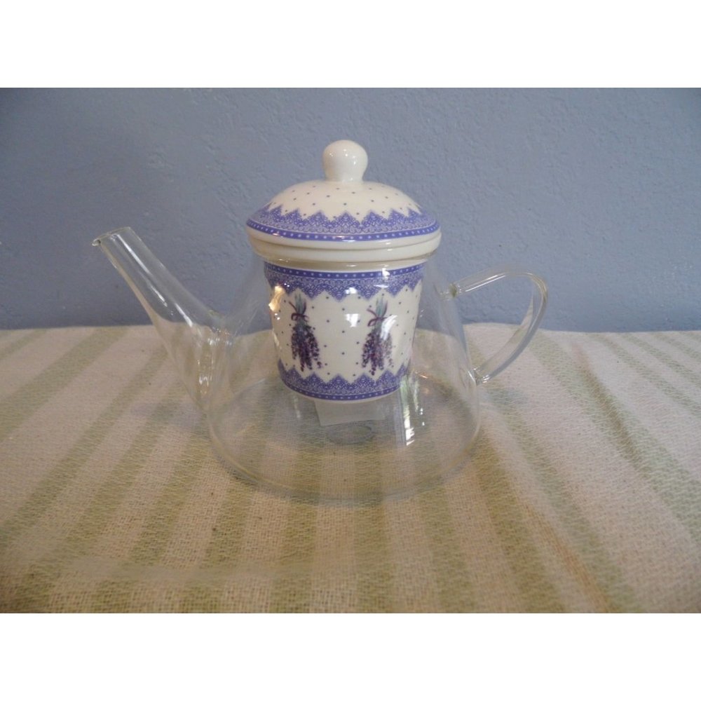 China Teapot & Strainer,  Valensole Pot,